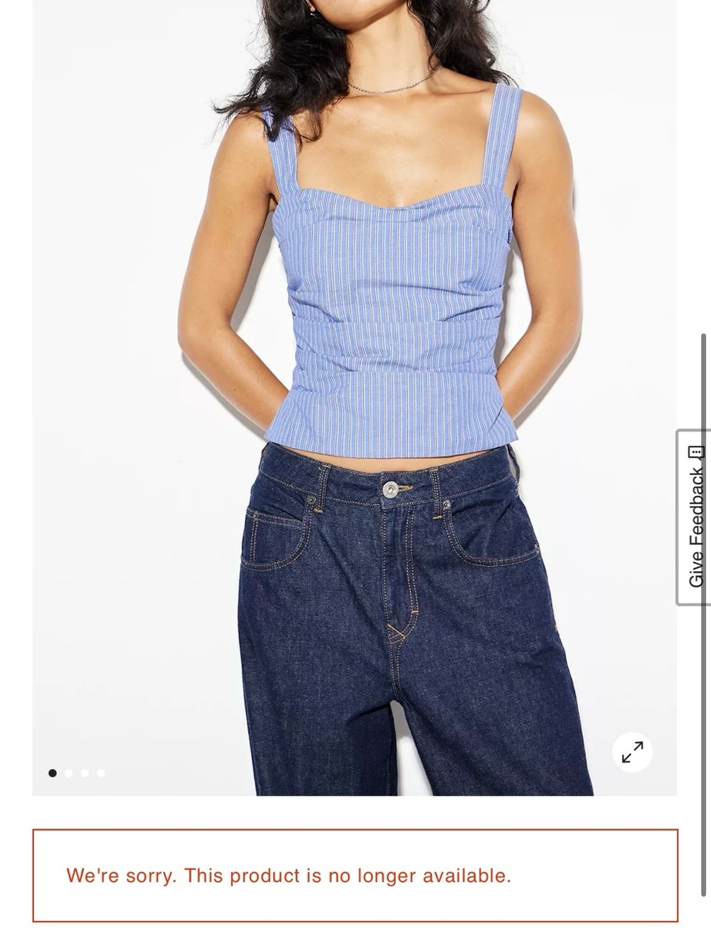 Lioness Cobain Corset Top in Blue & White XS
